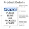 Signmission Please Leave All Packages At Gate, 5 in W x Rectangle, Vinyl Decal OS-2PACK-NS-D-57-V-17505 - alternate 5